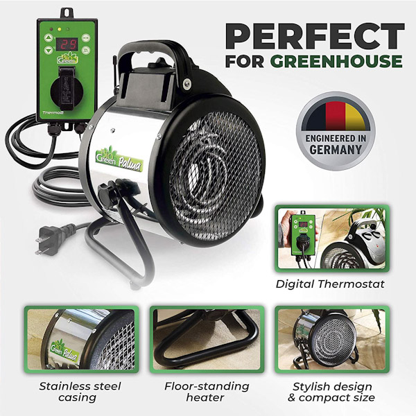 Biogreen Palma Greenhouse Heater Incl Digital Thermostat